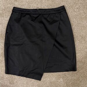 PLT Black Leather Asymmetric Skirt, US Size 2 (S)